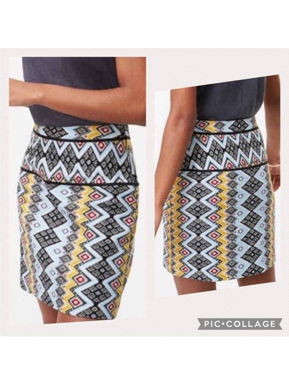 Ann Taylor LOFT Aztec Print Mini Skirt Size 6